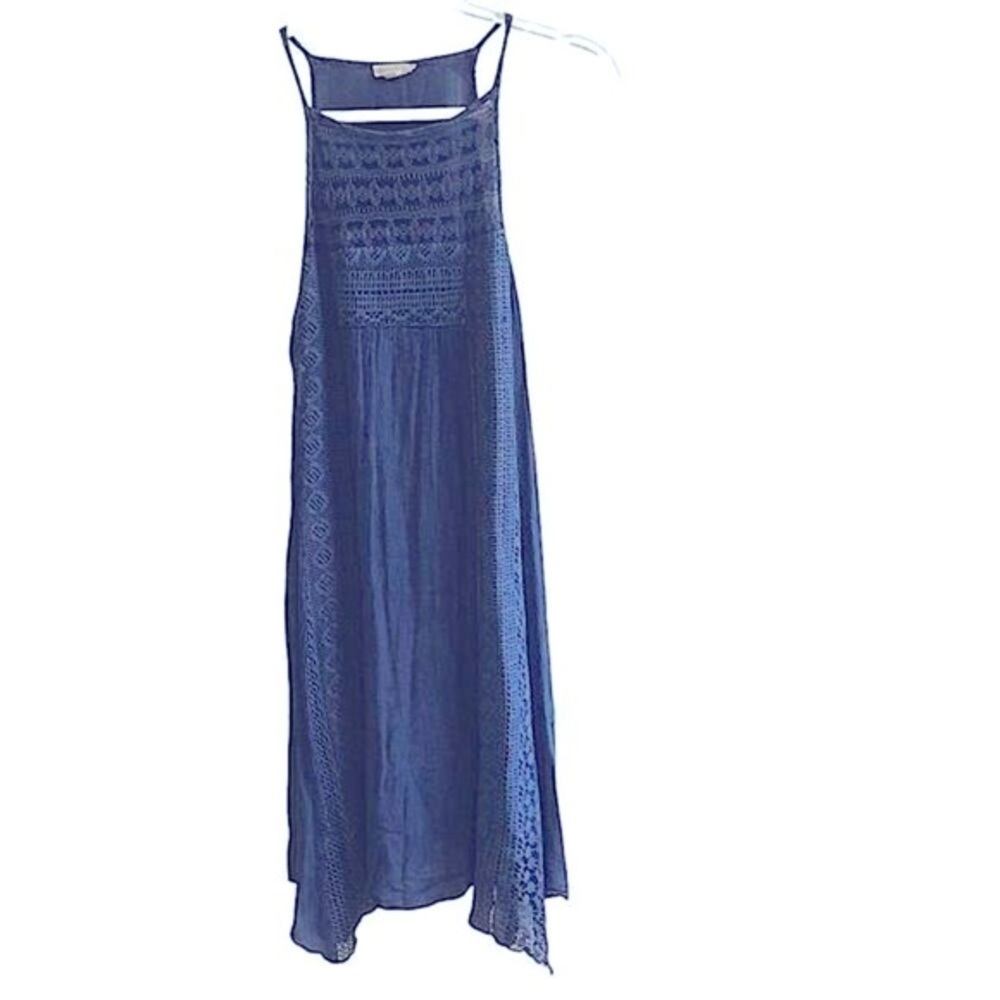 Crochet‎ Blue Halter Style Lightweight Flowy Sundress